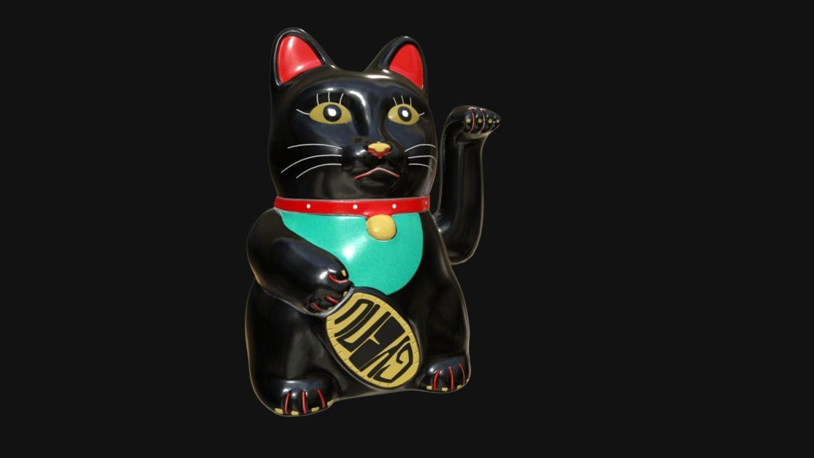 maneki neko chinese lucky cat white black.thumb