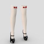 Marry Jane Chunky High Heels Shoes & Stockings