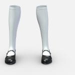 marry jane flat school shoes w long white socks.thumb
