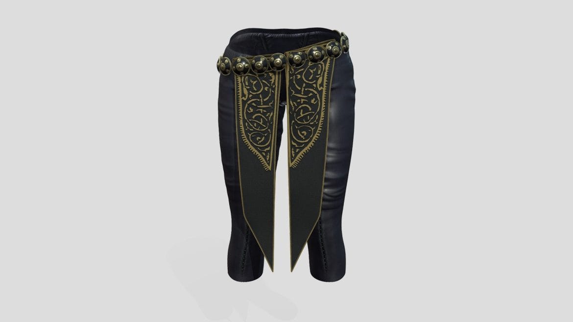medieval female warrior pants with loincloth.thumb