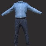 Men Outfit Set Shirt and Jeans Low Poly