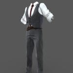 Men’s Double Breasts Vest Shirt Tie Trousers