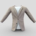 Men’s One Button Canvas Jacket With Tshrit Under