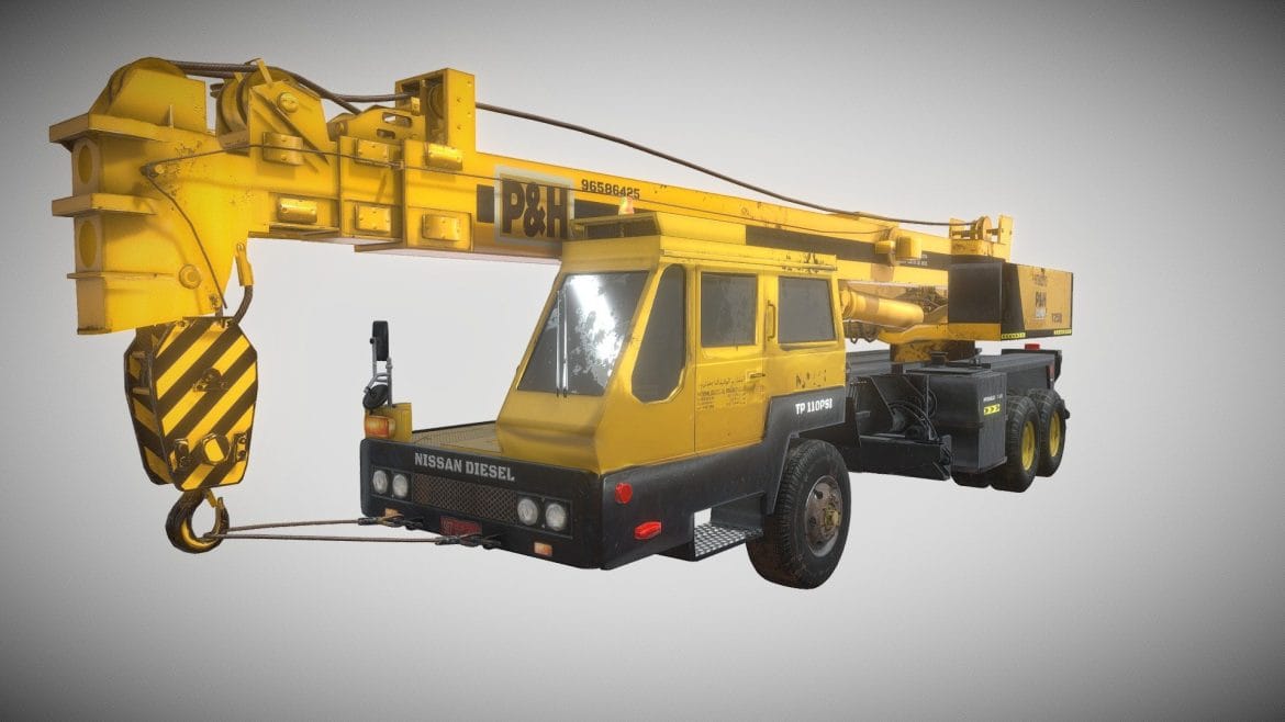 nissan diesel tadano low poly 3d.thumb