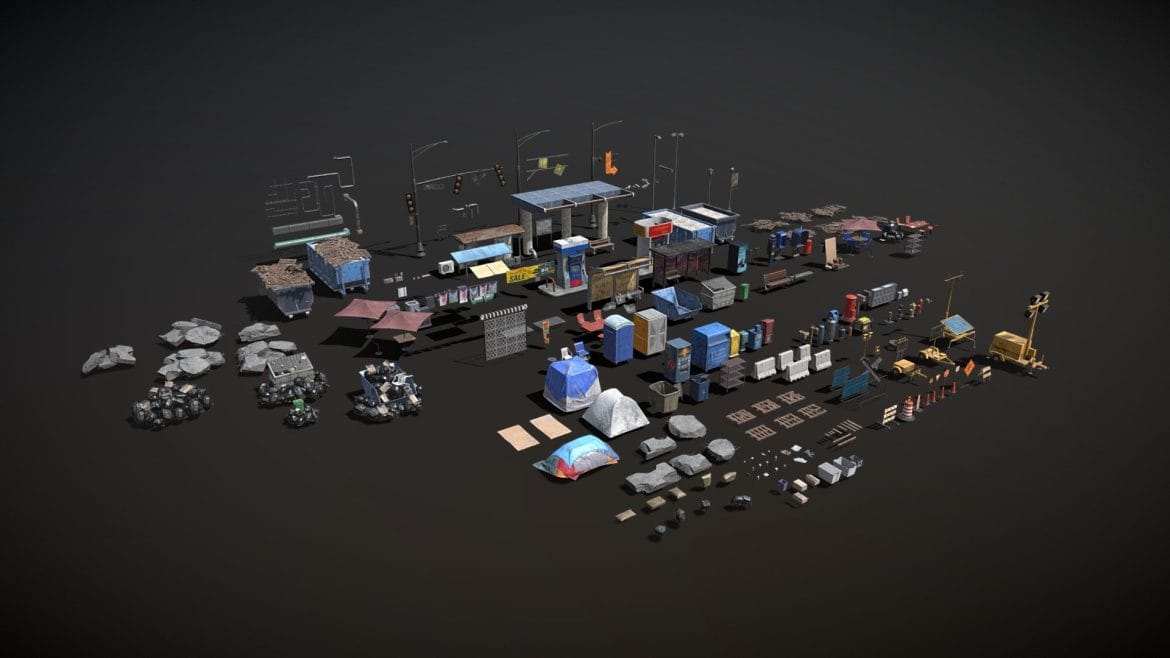 post apocalyptic low poly props.thumb