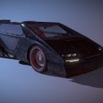 Retro Futuristic Cyberpunk Car