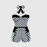 Retro Polka Dots Swim Corset Shorts Romper