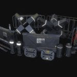 Scifi cyberpunk street barricades set