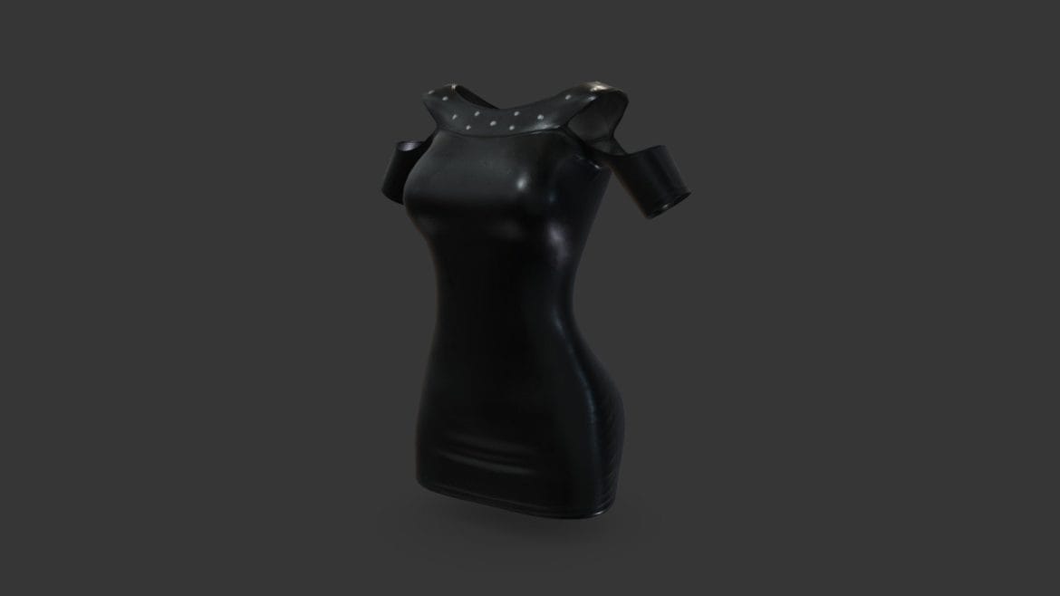shoulders cutout female mini leather dress.thumb