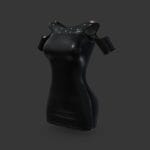 shoulders cutout female mini leather dress.thumb
