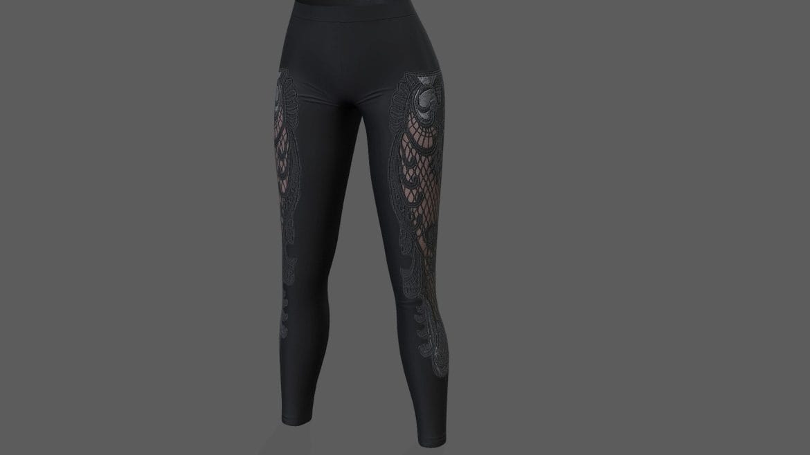 skinny leggings with applique skin effect.thumb 1
