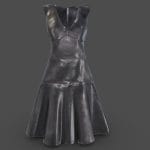 Sleeveless A Line Skirt Female Leather Dress
