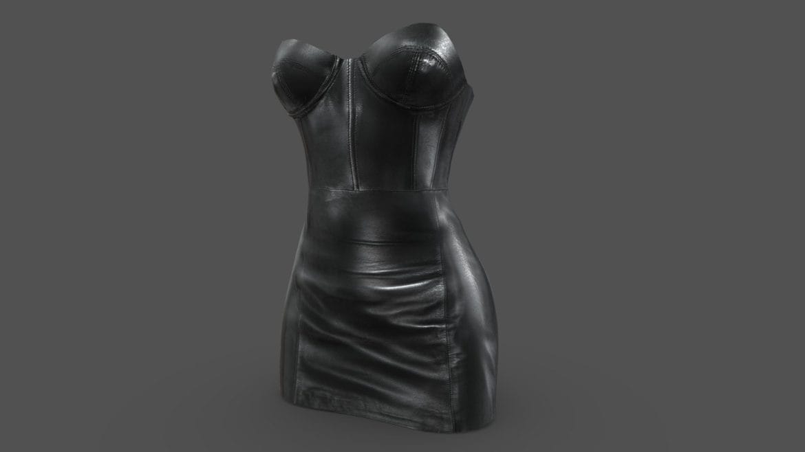 stapless female mini leather chemise dress.thumb