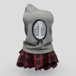 Torn Edge Mini Skirt One Shoulder Top Outfit