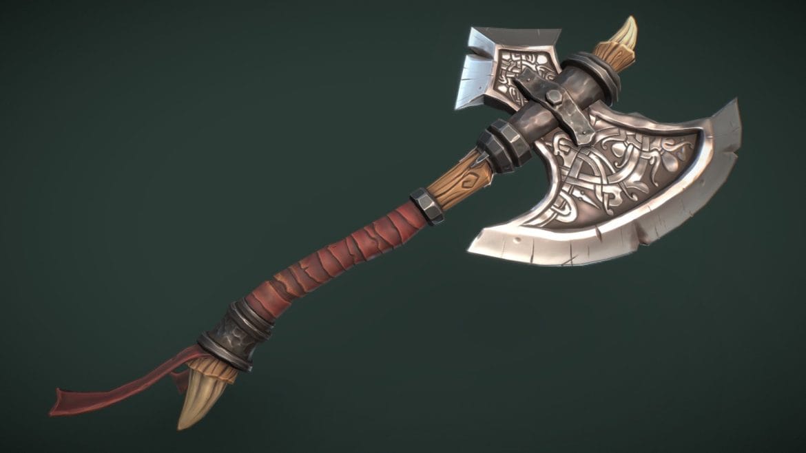 viking axe game ready model.thumb