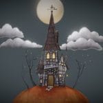 autumn old house cartoon style.thumb