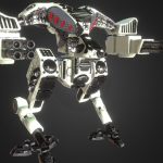 Battle mech game ready rigged animated asset