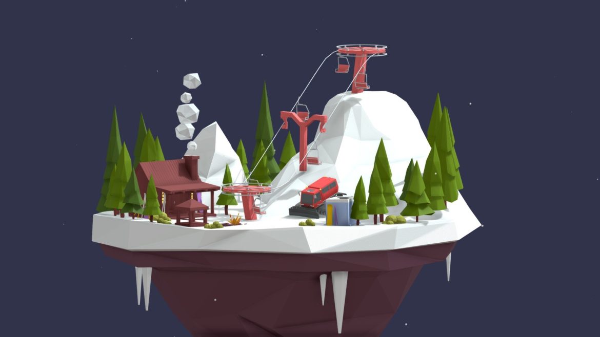 cartoon low poly slope resort.thumb