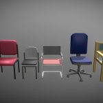 Chair-Set Low-Poly