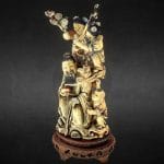 Chinese Carved Polychrome Ivory Figures