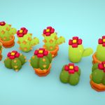 Cute Cactus Lowpoly Set !!