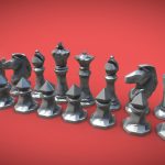 Faceted Chess Set for 3D Printing