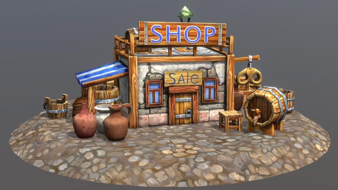 fantasy hand painted shop with props.thumb