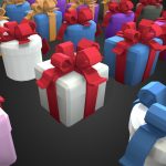 Gift box package low poly