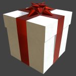 Gift box with star ribbon bow