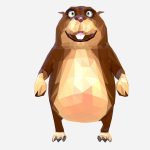 Hamster Cartoon Low Polygon Art Farm Animal