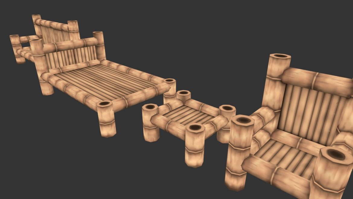handpainted low poly bamboo furniture.thumb
