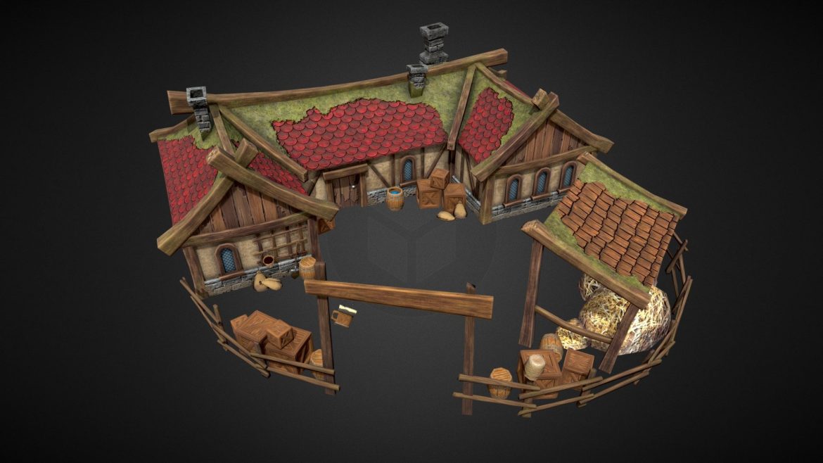 inn lowpoly fantasy village.thumb