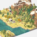 isometric style camping level constructor