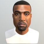 Kanye West bust for full color 3D printing