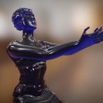 Kyanite statue of a priestess