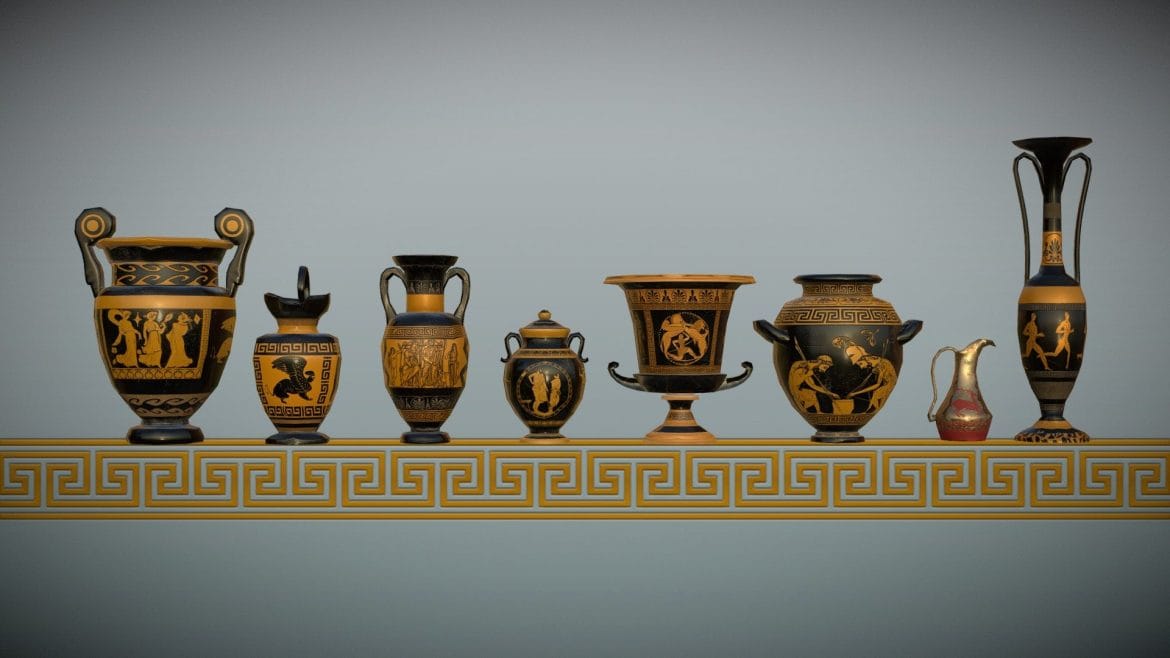 low poly grecian pots.thumb