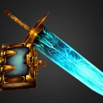 Low Poly Magic Sword and Book