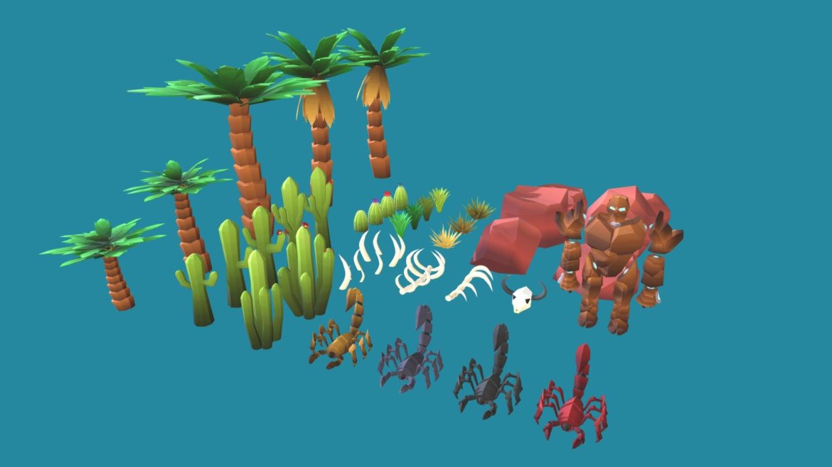 low poly pack oasis desert.thumb