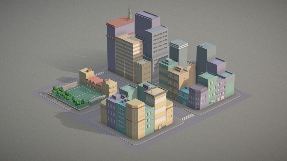 lowpoly pack of 4 city blocks.thumb