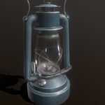 Old Kerosene Lamp Painted