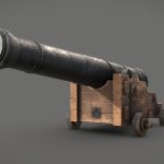 Old Naval Cannon – Low Poly