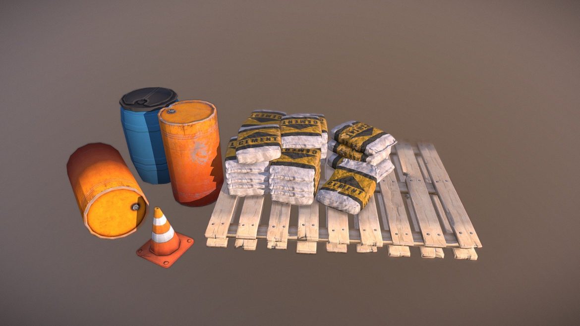 pbr stylized cartoon construction site props.thumb 1