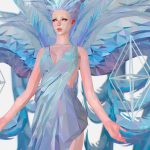 Polygon Art White Angel A. Women 3d Model