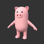 Rigged Pig Character