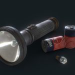 Vintage Police Flashlight with Batteries