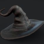 Witches Magic Hat Game Ready Low-poly 3D model