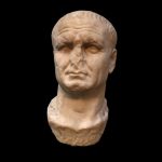 A marble head of Vespasian