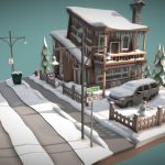 Low Poly Winter Scene