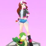 Pokemon Trainer Hilda with Snivy