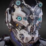 SCI-FI HELMET – BLUE NEON – Jonathan BENAINOUS